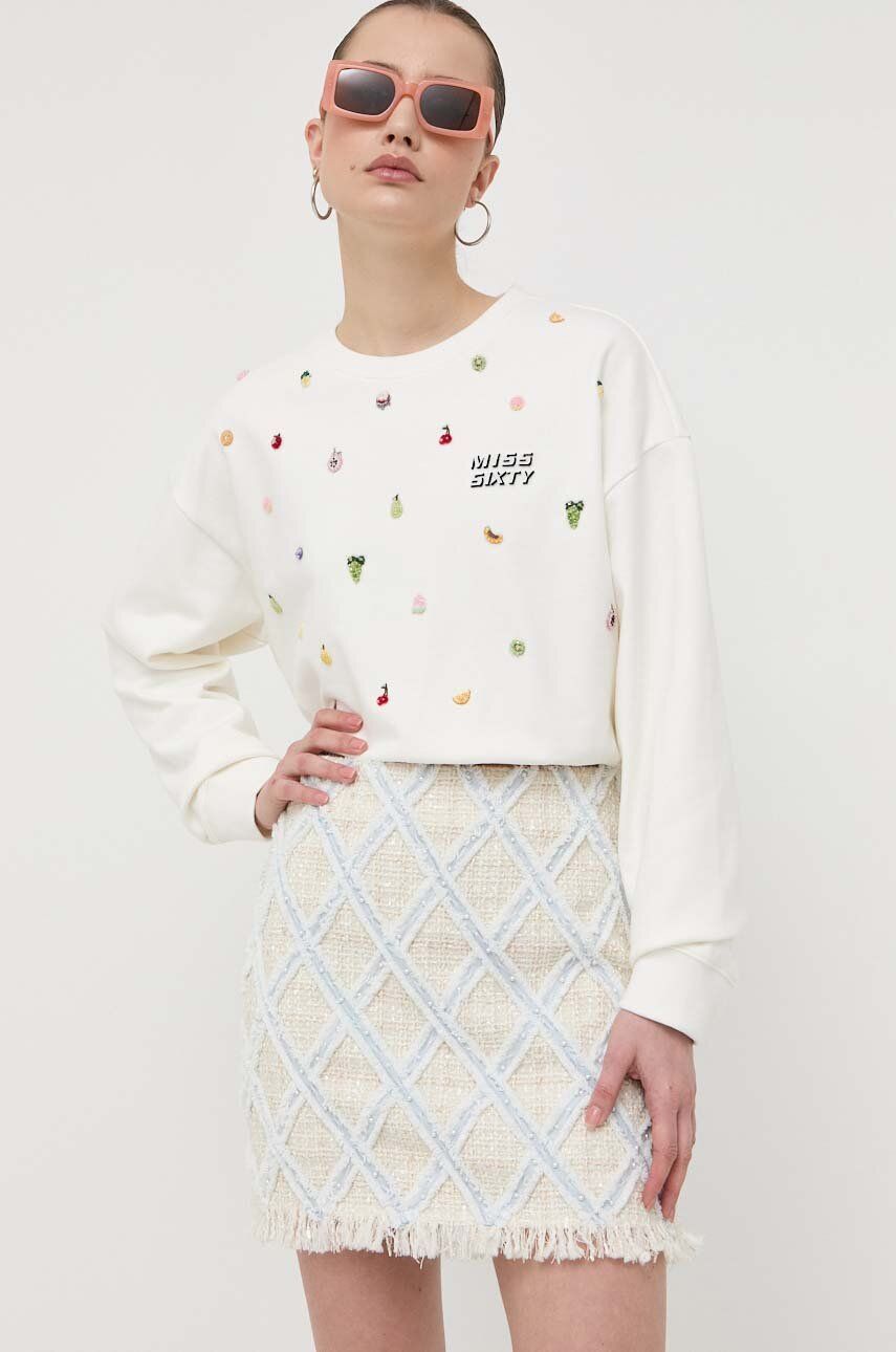Miss Sixty fusta din amestec de lana culoarea bej, mini, drept 2023 ❤️ Pret Super answear imagine noua 2022