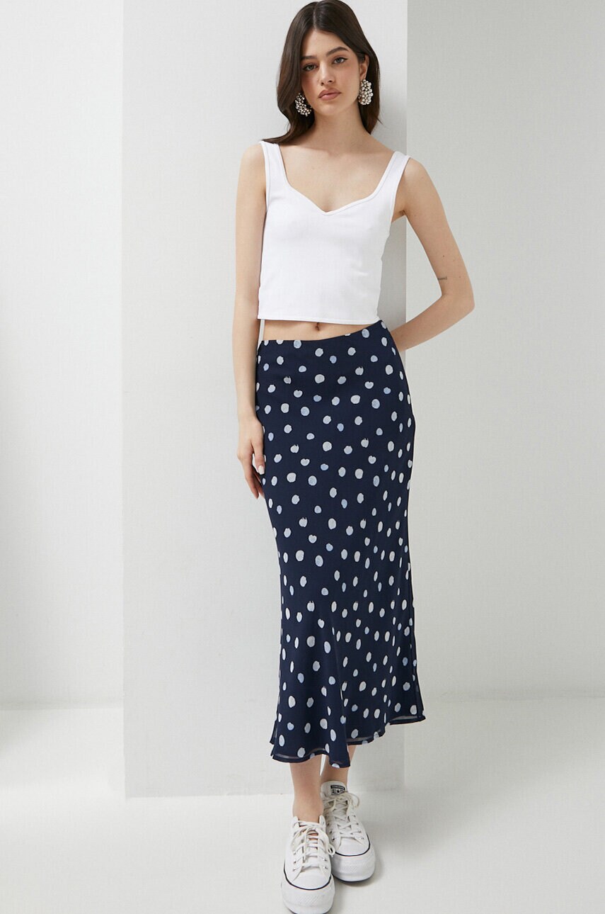Abercrombie & fitch fusta culoarea albastru marin, midi, evazati