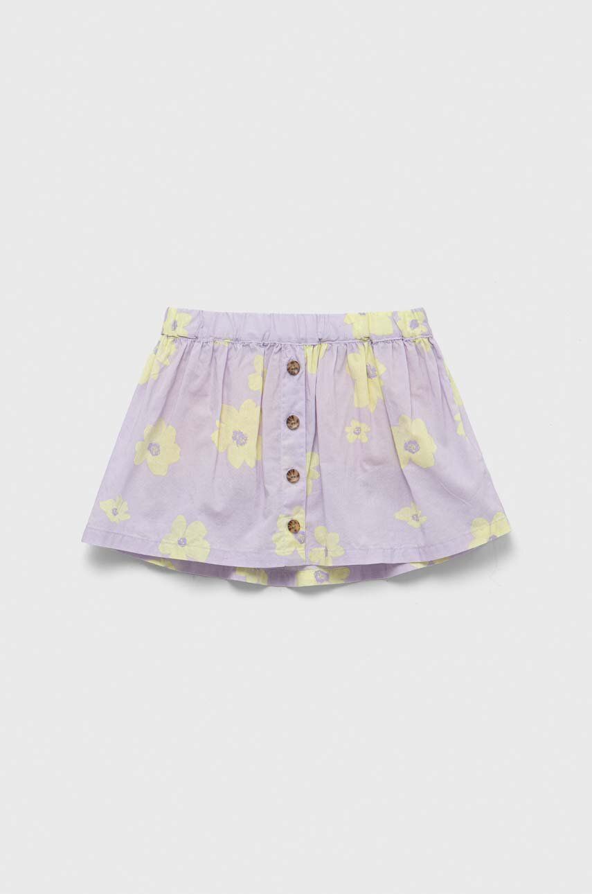 Dětská lněná sukně GAP fialová barva, mini - fialová -  55 % Len