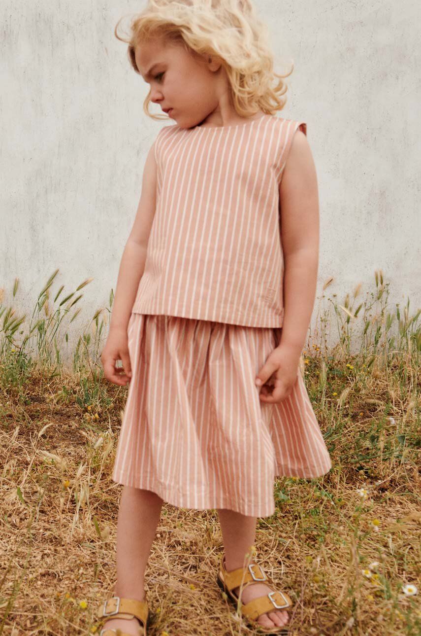 Dětská bavlněná sukně Liewood béžová barva, mini