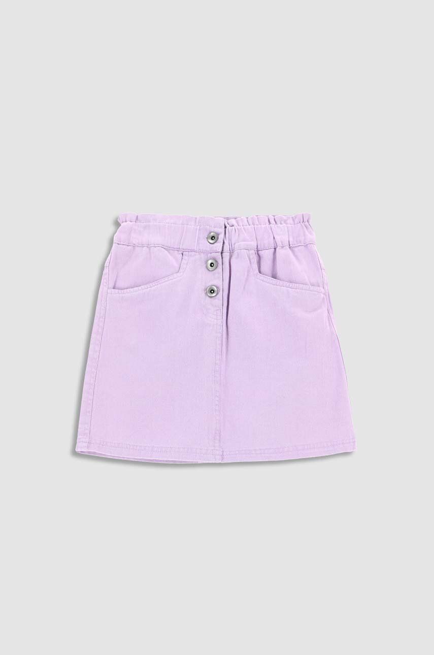 Dětská riflová sukně Coccodrillo fialová barva, mini - fialová -  100 % Bavlna