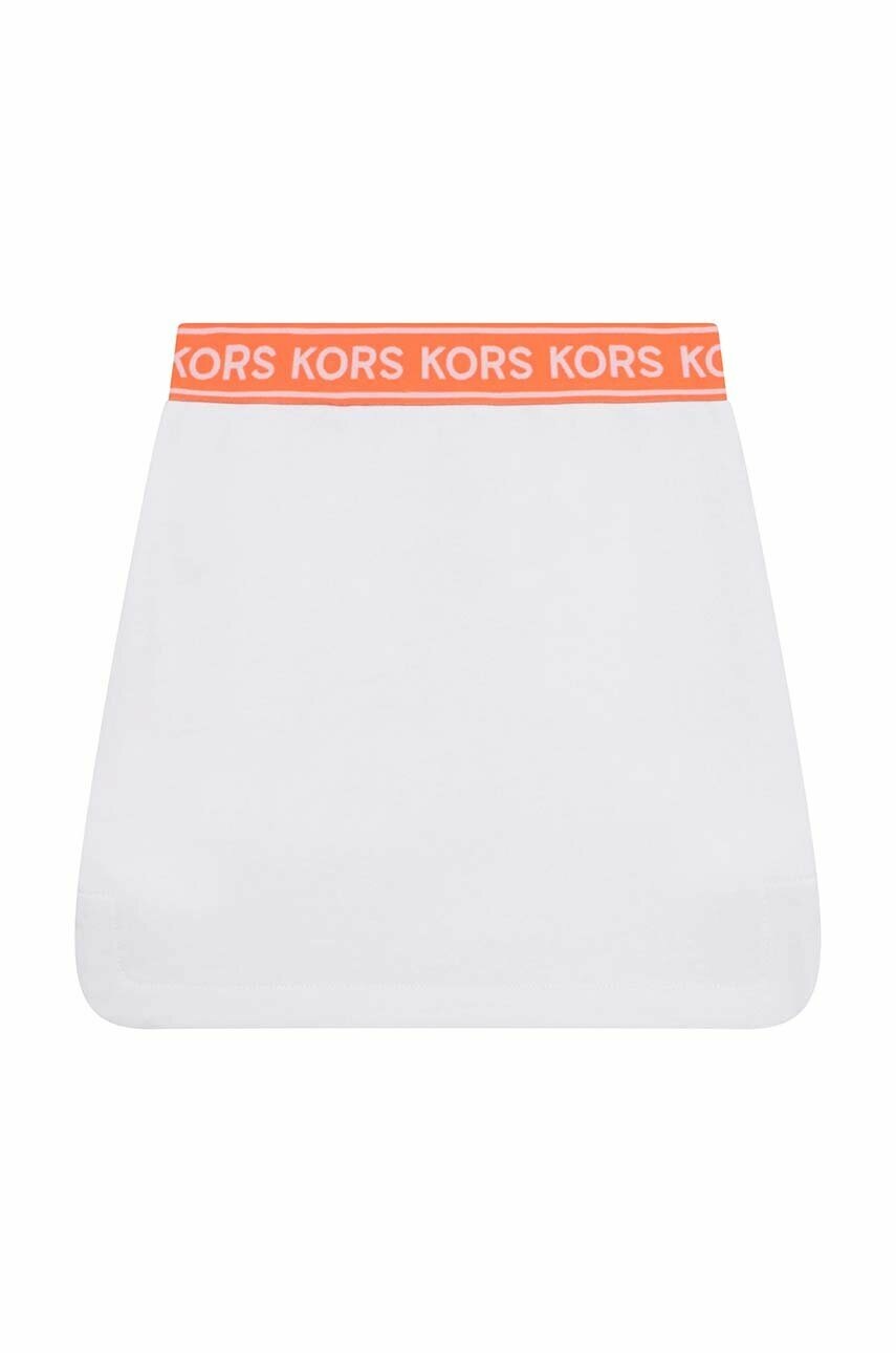 Детская хлопковая юбка Michael Kors цвет белый mini прямая