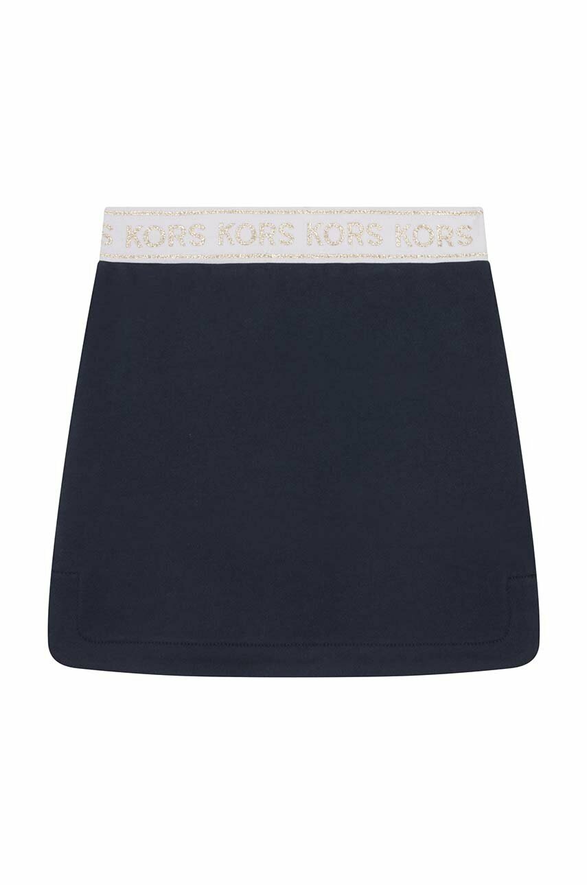 Дитяча бавовняна спідниця Michael Kors колір синій mini пряма