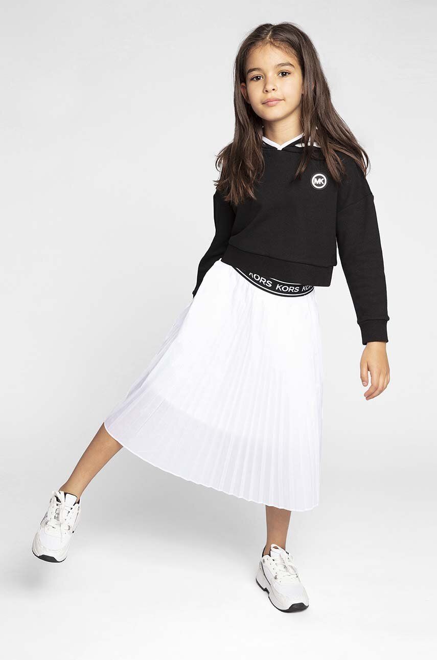 Dětská sukně Michael Kors bílá barva, midi, áčková - bílá -  Hlavní materiál: 100 % Polyester