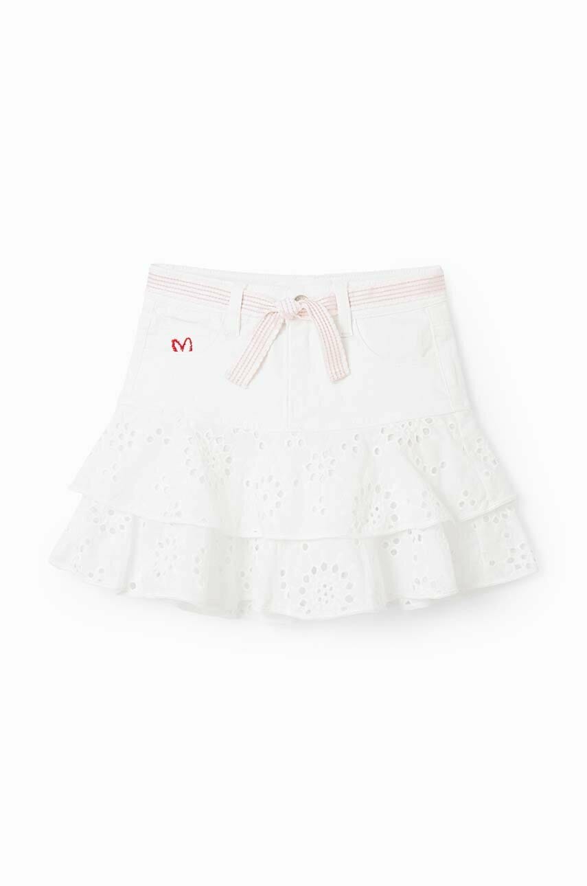 Детская юбка Desigual цвет белый mini расклешённая в Житомире Детская юбка Desigual цвет белый mini расклешённая в Житомире