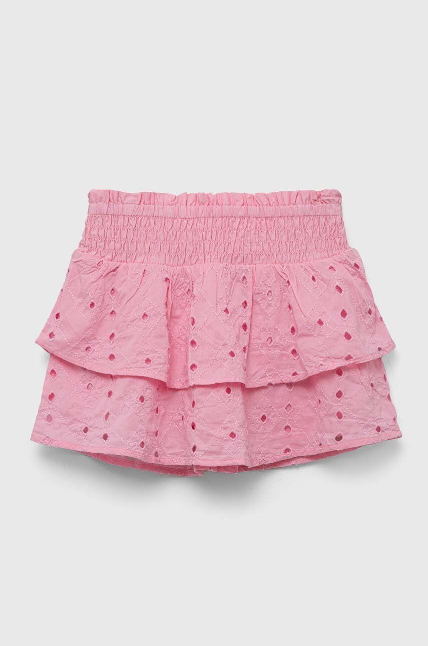 E-shop Dětská bavlněná sukně Abercrombie & Fitch růžová barva, mini