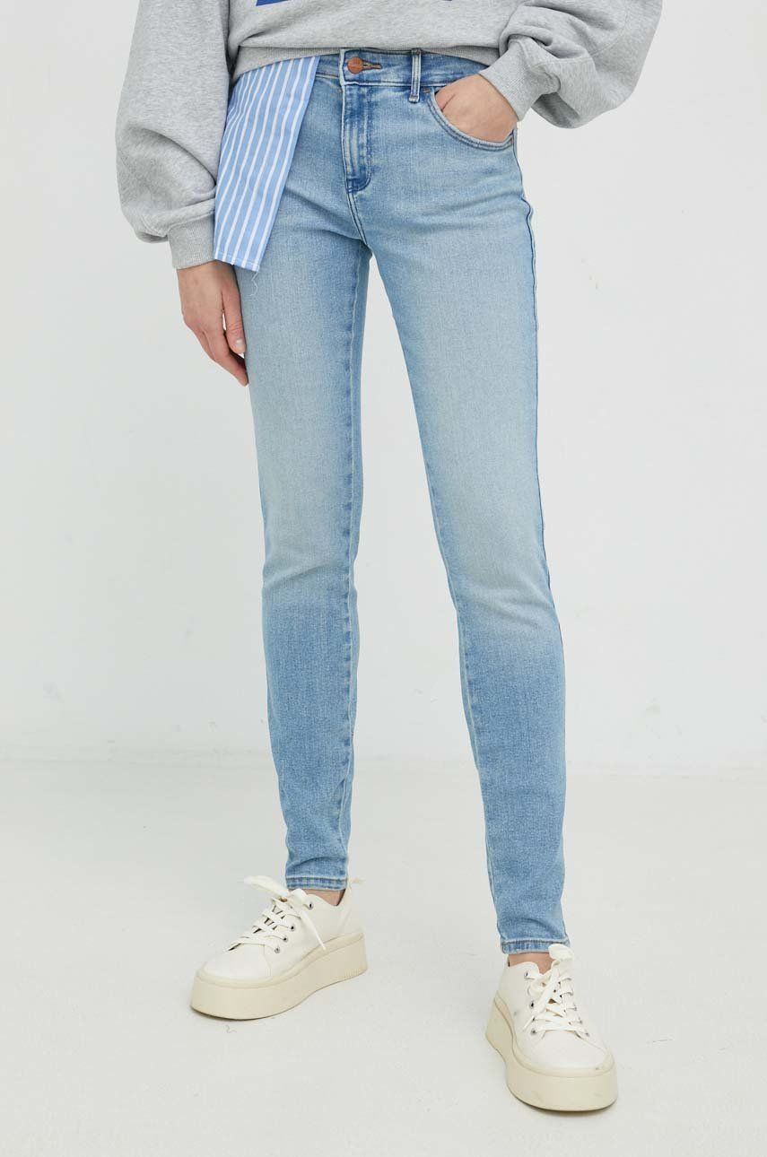 Wrangler jeansi Skinny White Noise femei , medium waist answear.ro