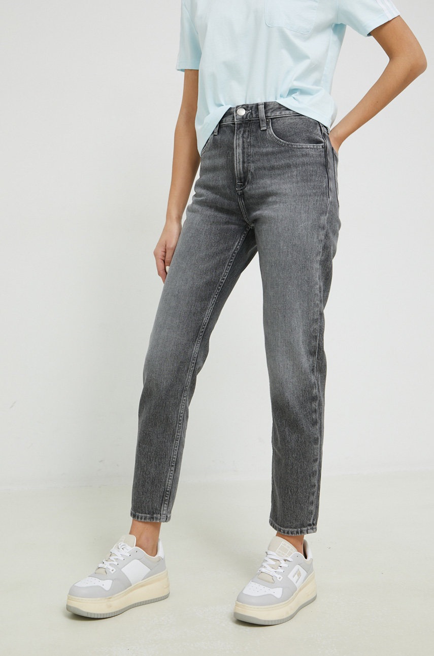 

Дънки Tommy Jeans Izzie с висока талия, Сив