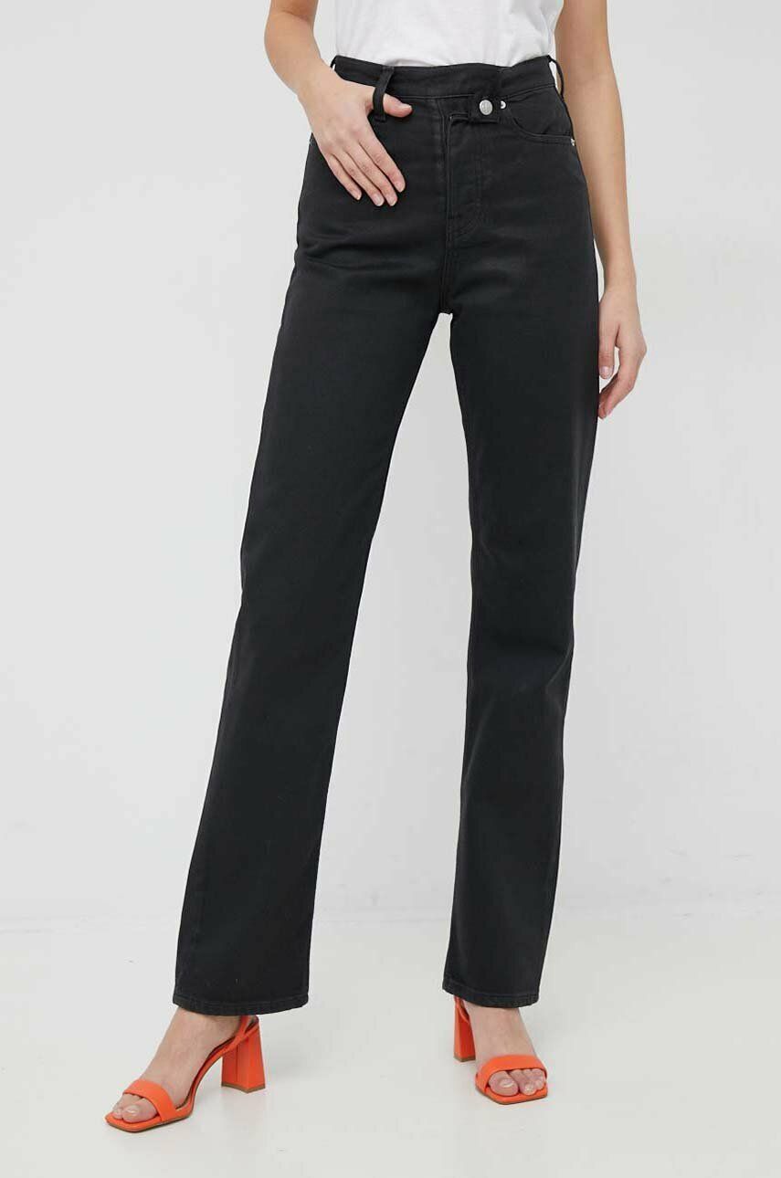 Džíny Calvin Klein Jeans dámské, high waist - černá -  99 % Bavlna