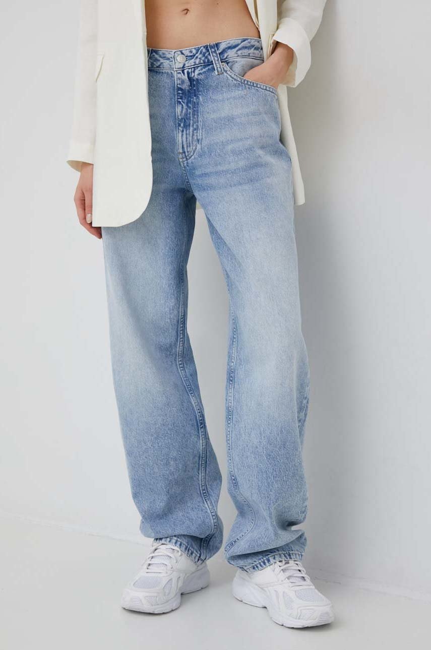 

Дънки Calvin Klein Jeans 90s Straight с висока талия, Син