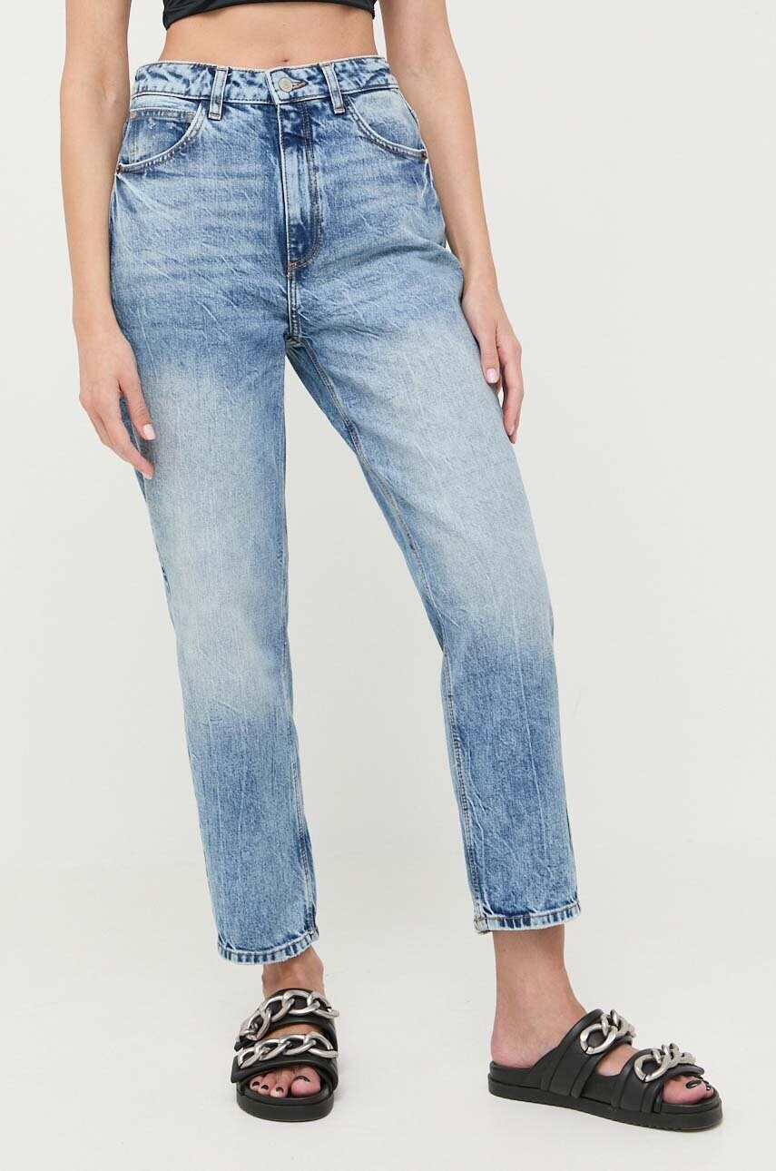 

Дънки Guess в с висока талия, Син