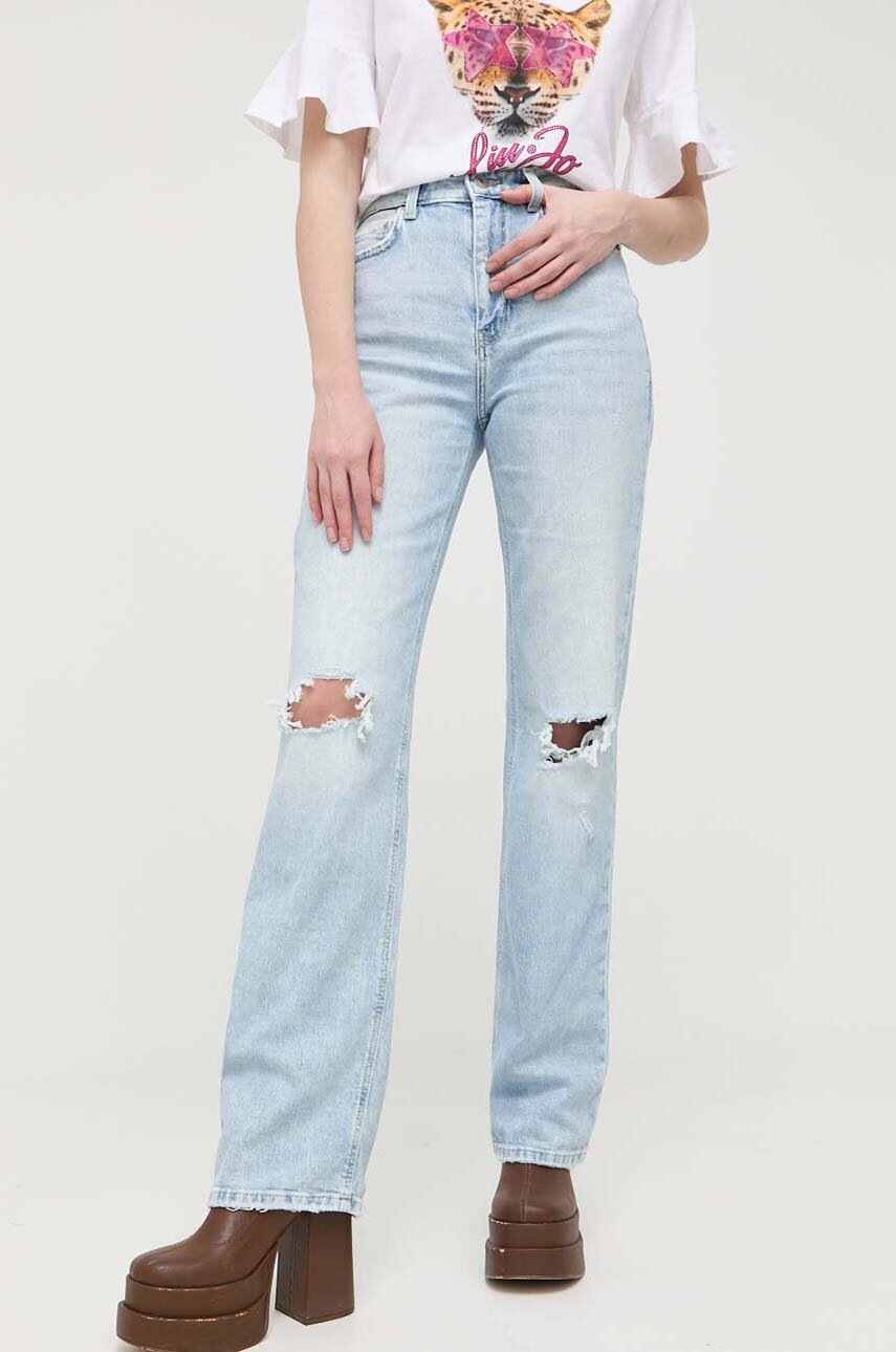 

Дънки Guess в с висока талия, Син