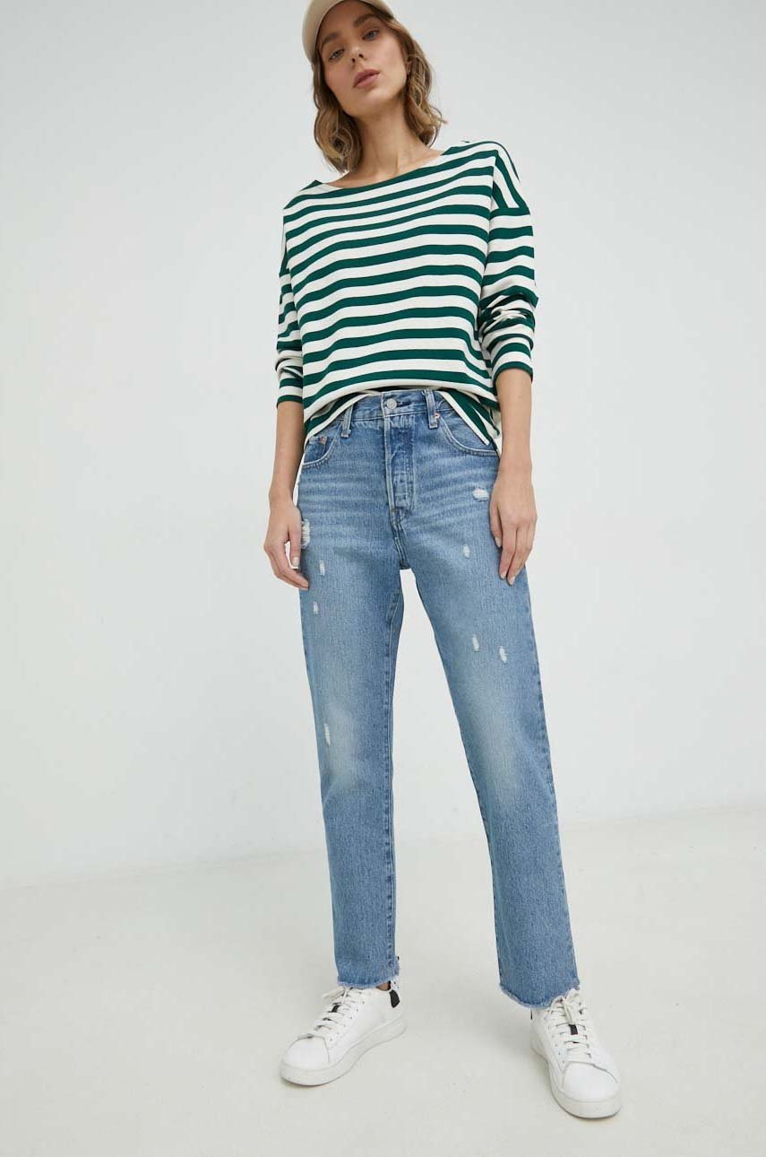 Levně Džíny Levi's 501 Original Cropped dámské, high waist