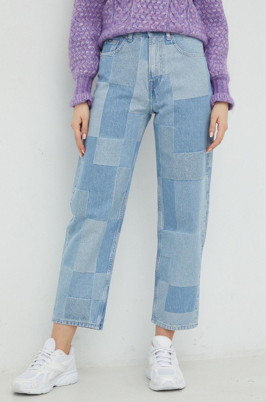 Pepe Jeans jeansi Dover Weave femei high waist