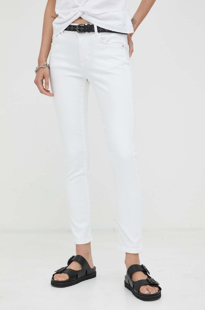 Mustang Jeansi Style Shelby Skinny 7/8 Femei, Culoarea Alb