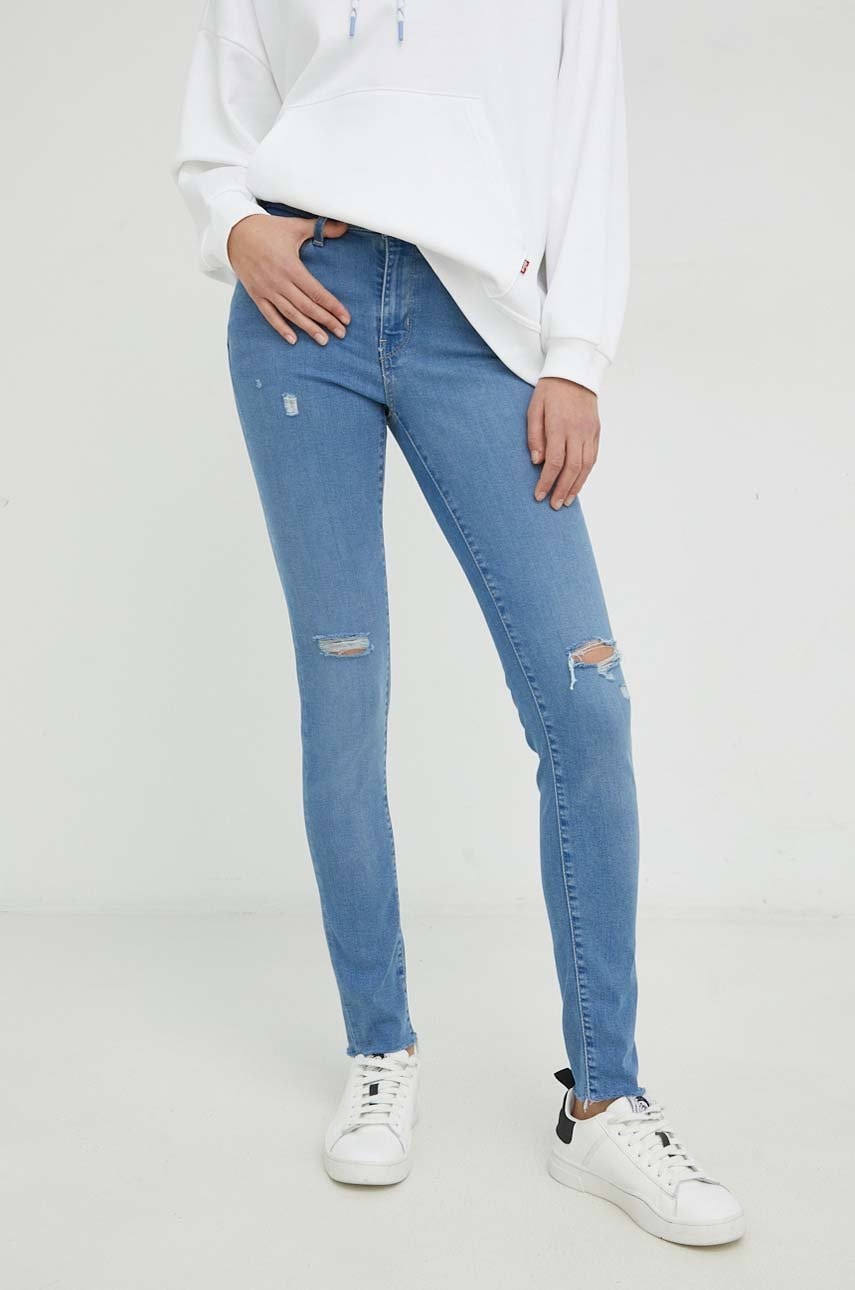 Levně Džíny Levi's 711 Skinny dámské, medium waist