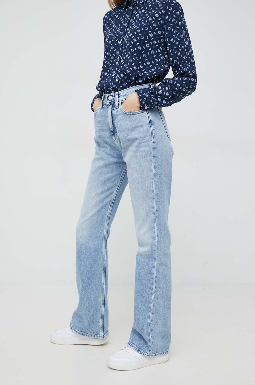 

Дънки Calvin Klein Jeans в с висока талия, Син