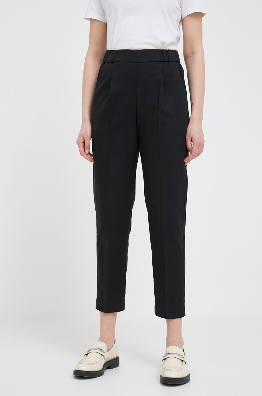 

Брюки Sisley женские цвет чёрный chinos высокая посадка