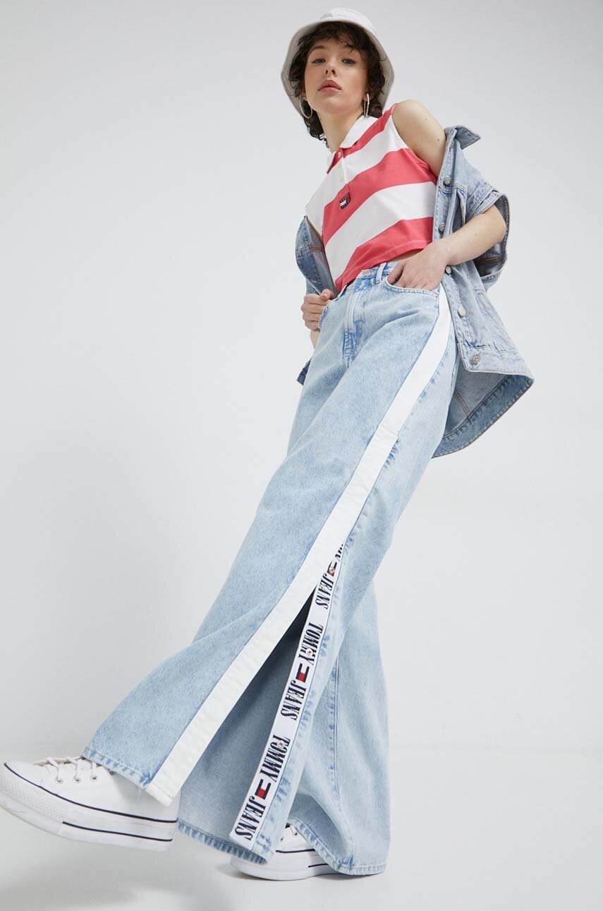 

Дънки Tommy Jeans Claire с висока талия, Син