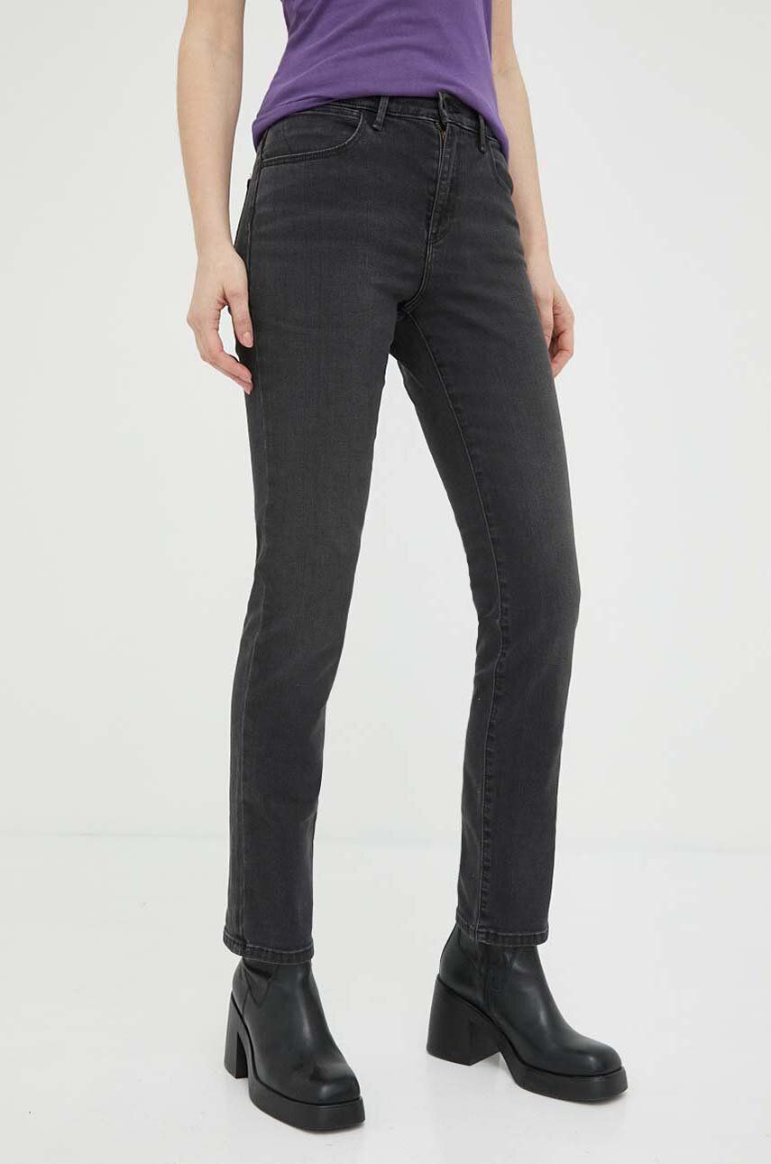 Wrangler jeansi Slim femei, culoarea negru answear.ro