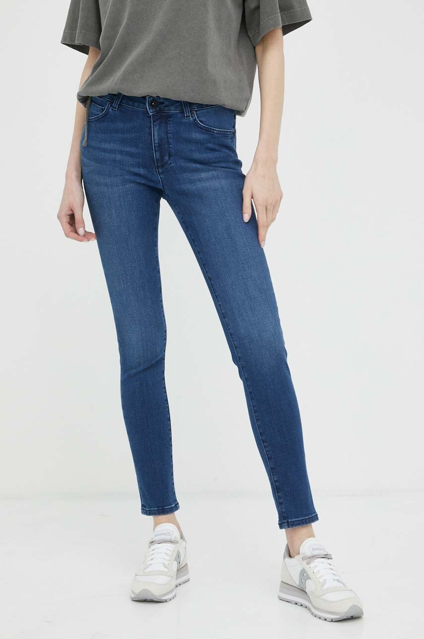 Mustang jeansi style shelby skinny femei, culoarea albastru marin