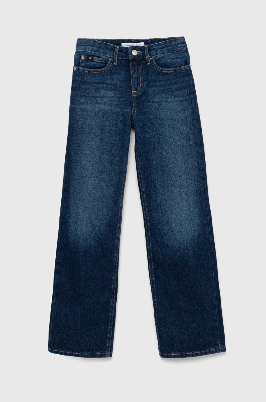 Dětské rifle Calvin Klein Jeans - námořnická modř -  100 % Bavlna