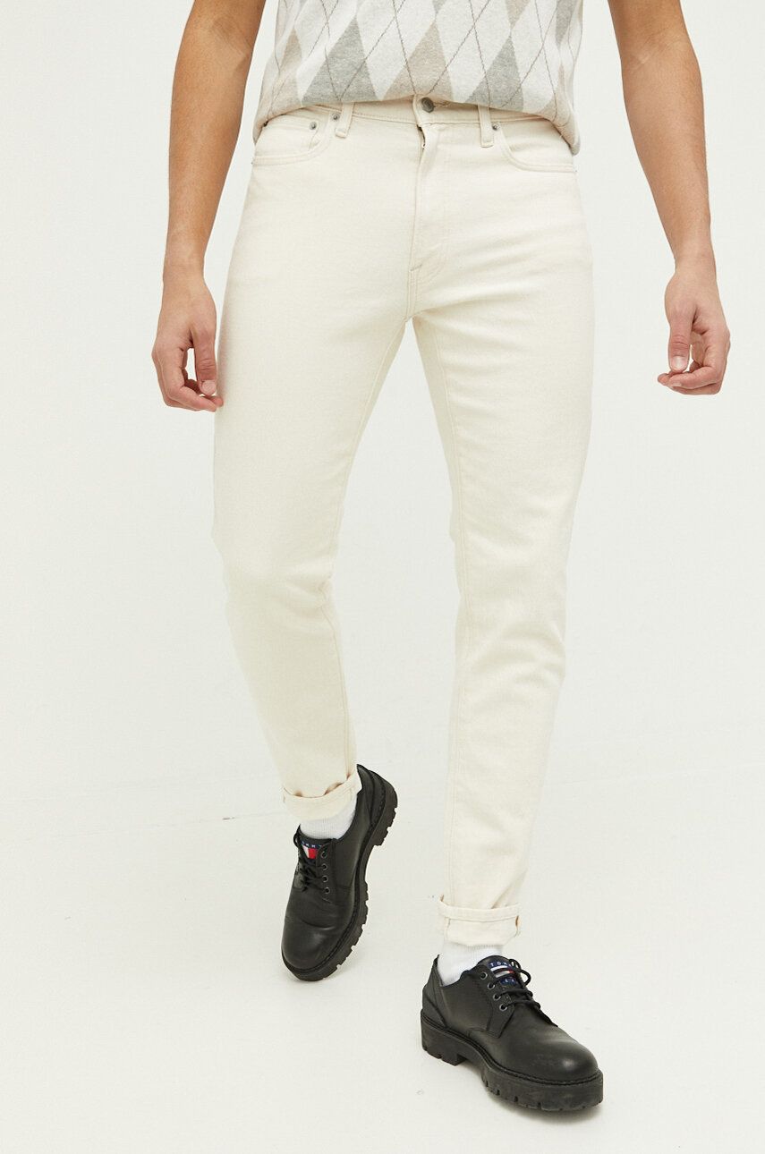 Abercrombie & Fitch jeansi barbati, culoarea bej Abercrombie & Fitch imagine 2022