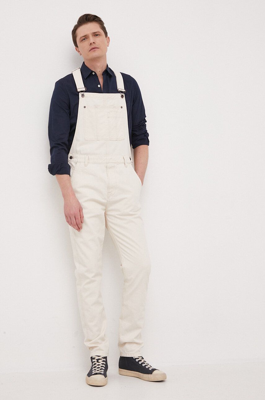 Lacláče Pepe Jeans Dougie pánské, béžová barva - béžová -  100 % Bavlna