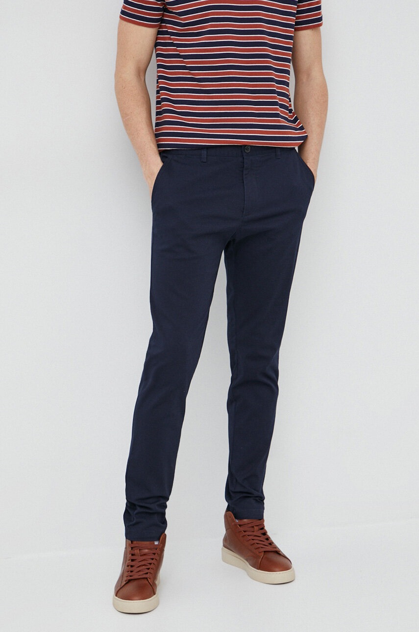 

Штани Sisley чоловічі колір синій фасон chinos