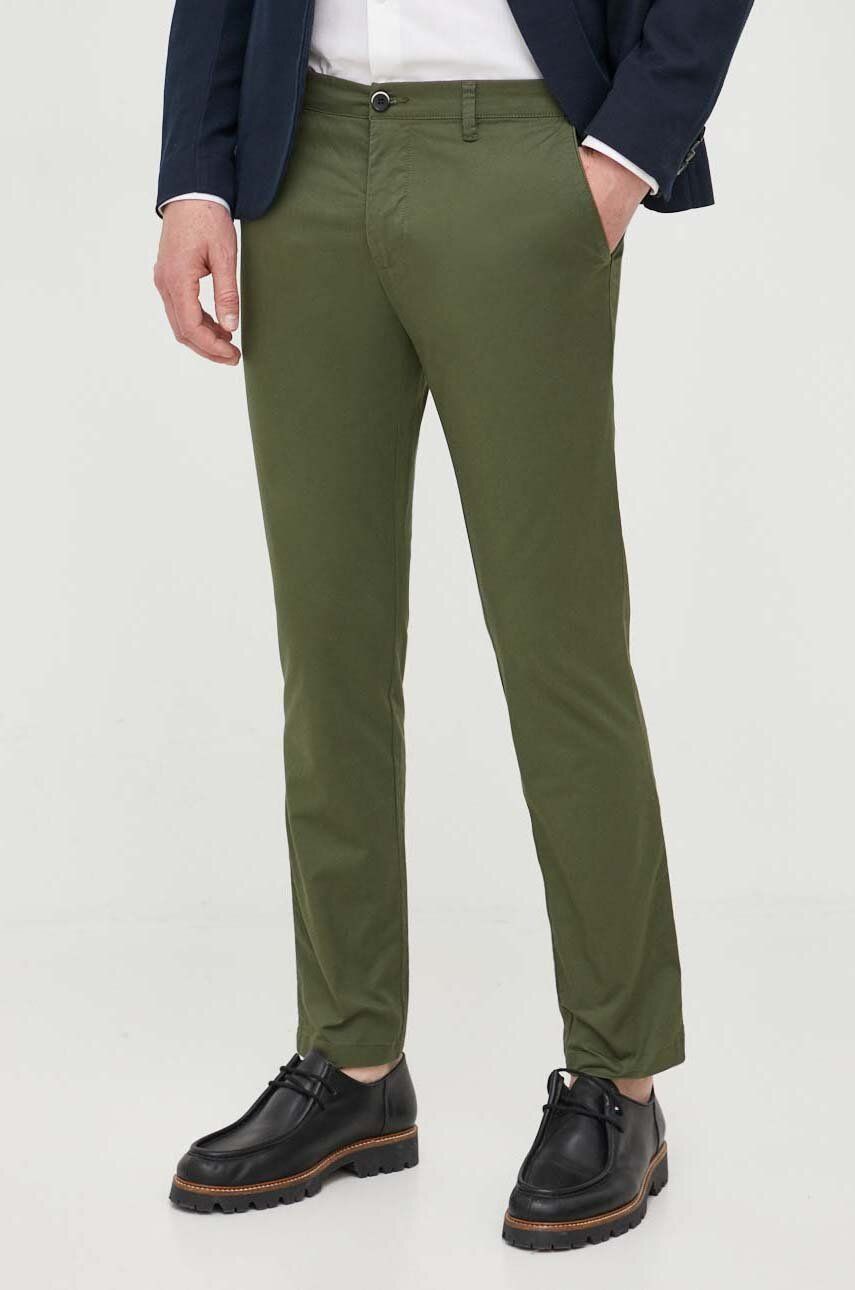 Sisley Pantaloni Barbati, Culoarea Verde, Drept
