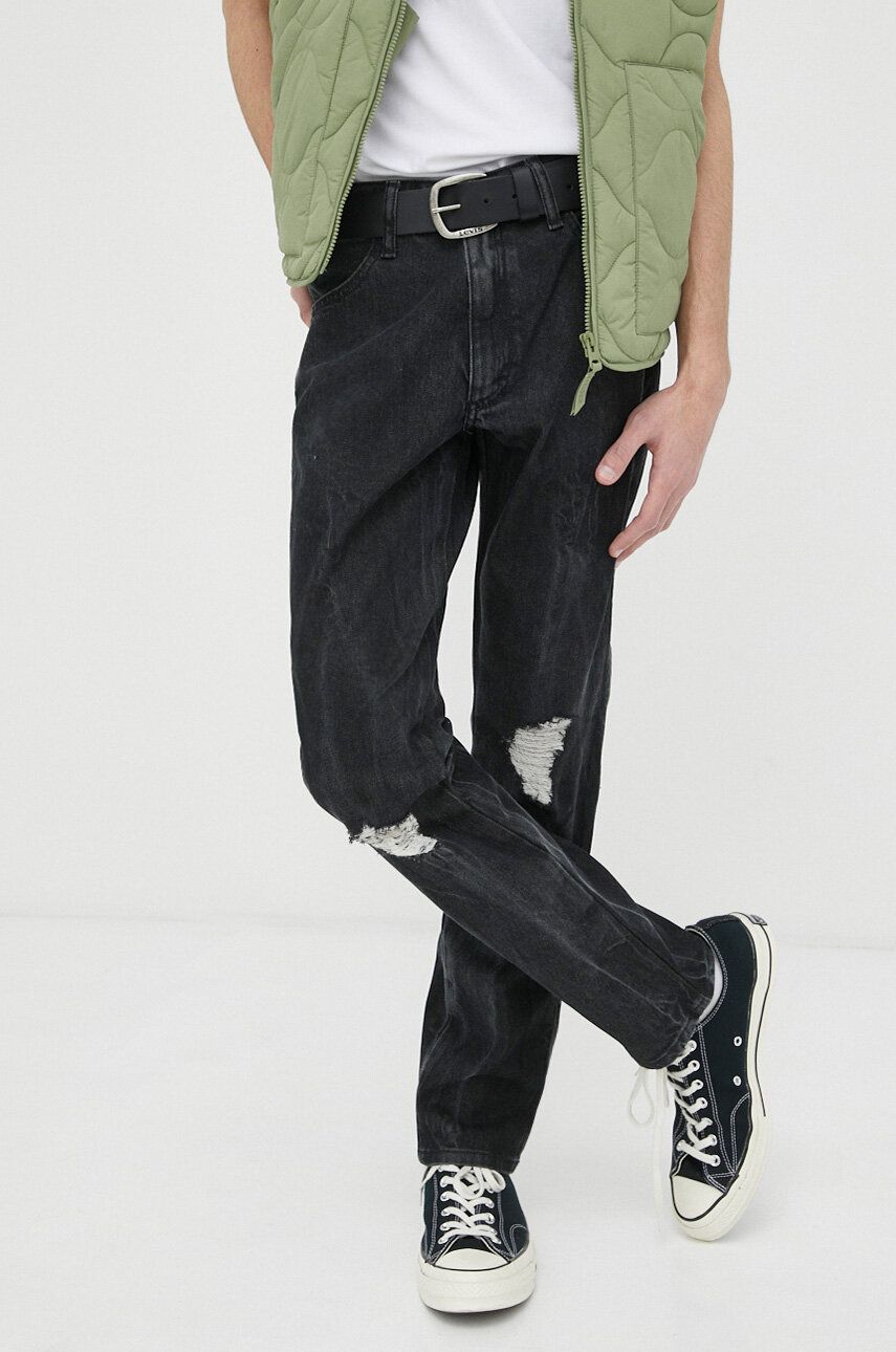Wrangler jeansi Larston x Fender barbati, culoarea negru answear.ro imagine 2022