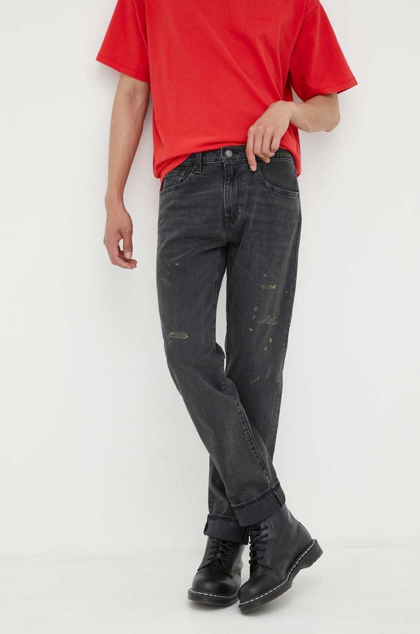 Levi\'s jeansi 502 TAPER barbati, culoarea negru