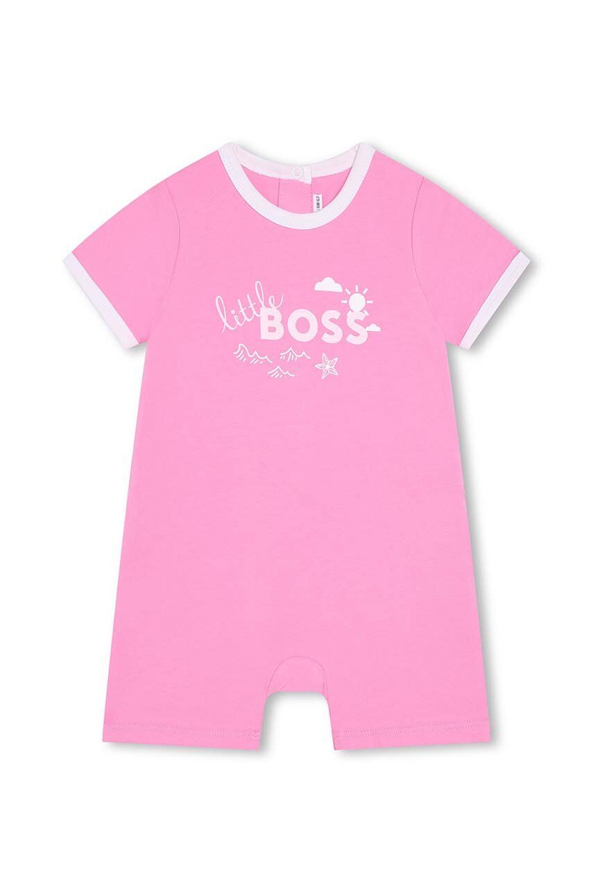 Dětské rampery BOSS růžová barva - růžová -  95 % Bavlna