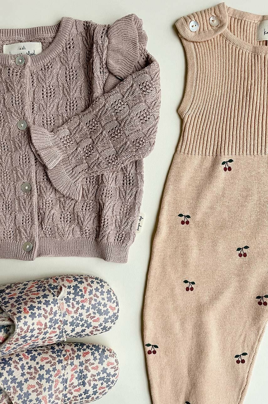 Хлопковый ромпер для младенцев Konges Sløjd цвет бежевый