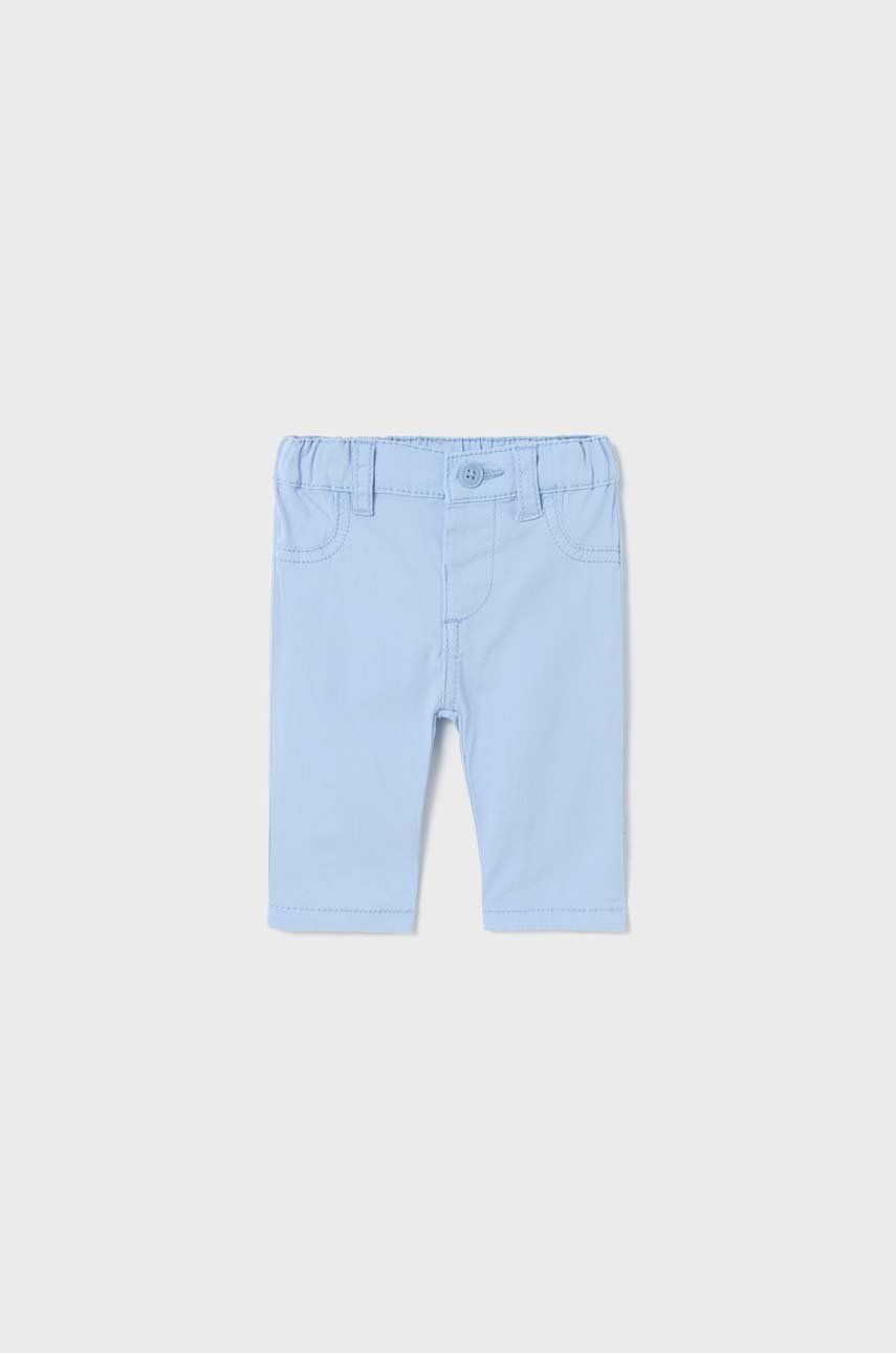 Kojenecké kalhoty Mayoral Newborn hladké - modrá -  98 % Bavlna