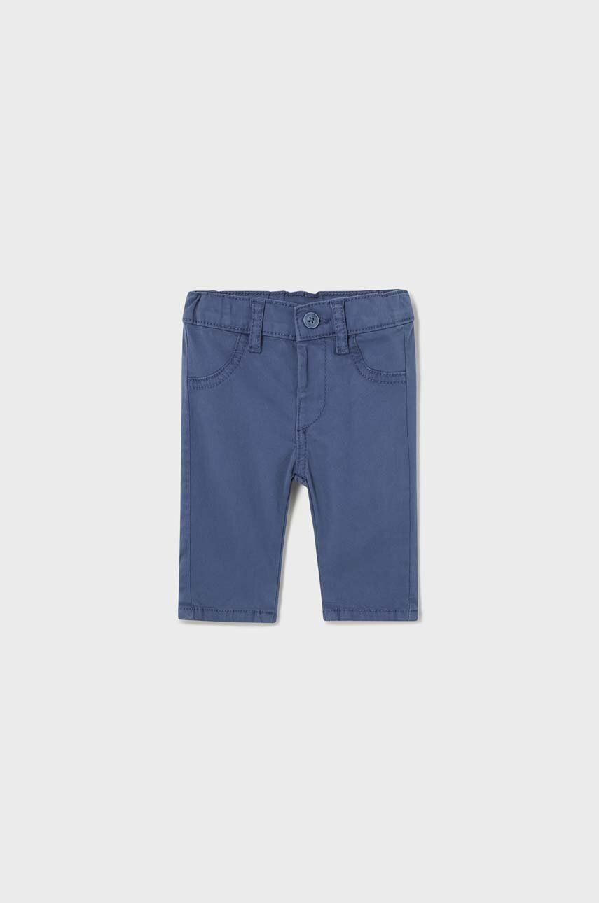 Kojenecké kalhoty Mayoral Newborn tmavomodrá barva, hladké - námořnická modř -  98 % Bavlna