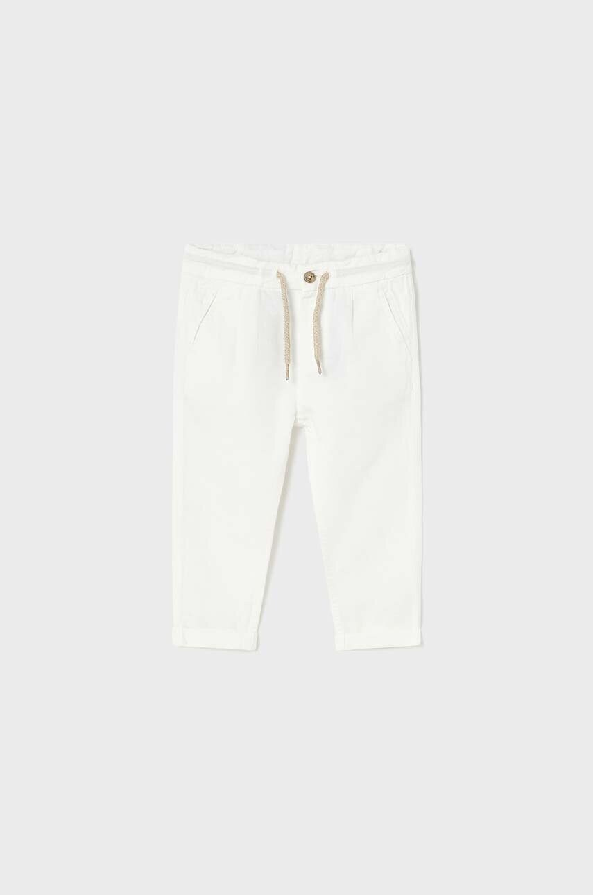 Mayoral Pantaloni Bebe Culoarea Alb, Neted