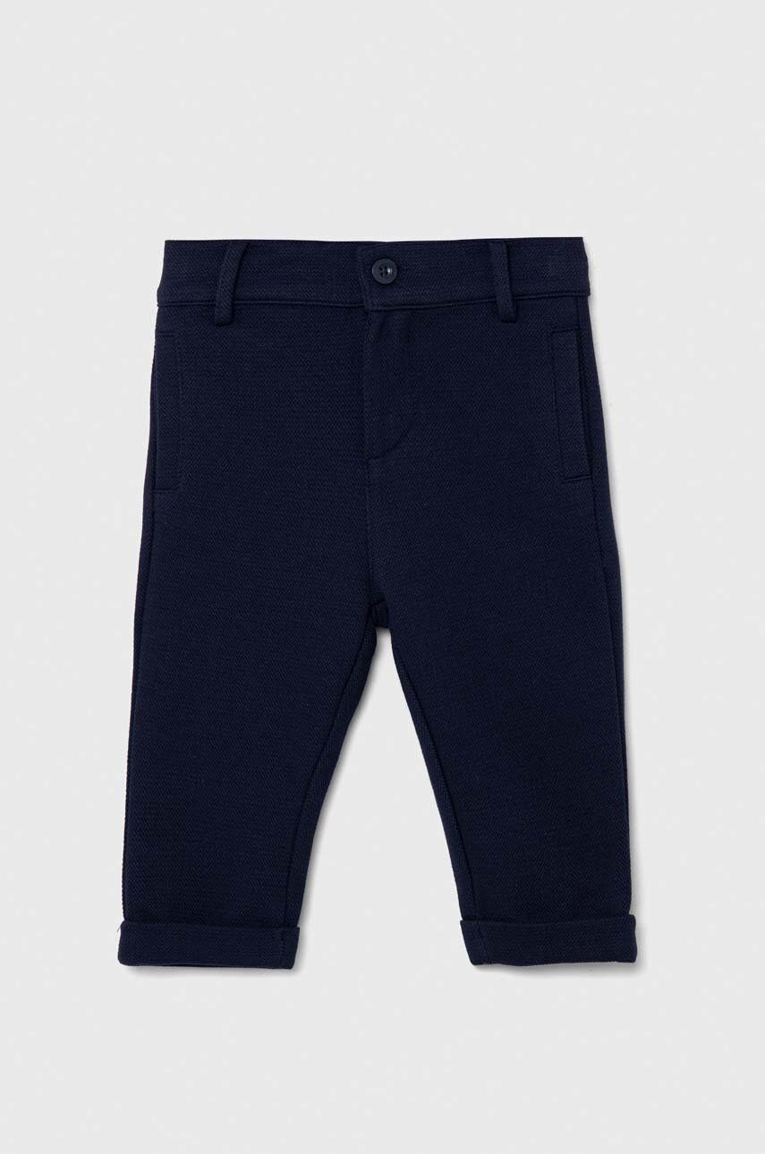 Kojenecké kalhoty United Colors of Benetton tmavomodrá barva, hladké - námořnická modř -  65 % 