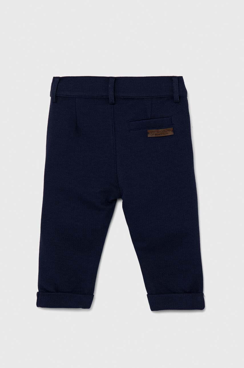 Брюки для младенцев United Colors of Benetton цвет синий однотонные