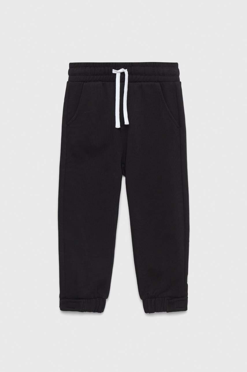 Детские хлопковые штаны Sisley цвет чёрный с узором Детские хлопковые штаны Sisley цвет чёрный с узором