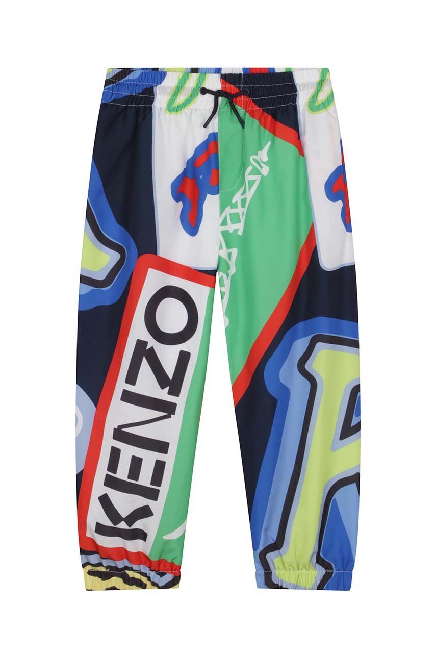 Kenzo Kids pantaloni de trening pentru copii culoarea albastru marin, modelator