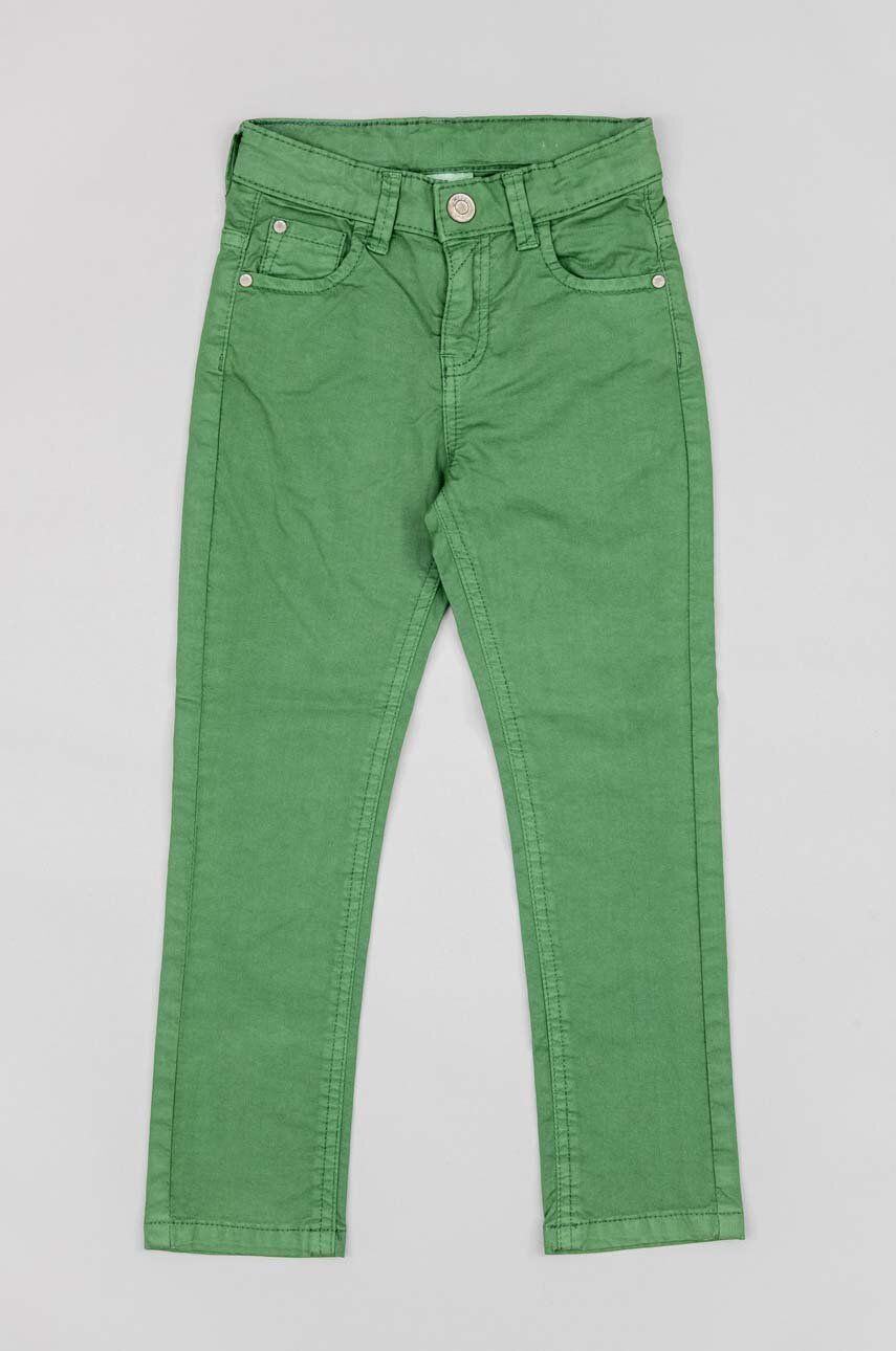 zippy pantaloni de trening pentru copii culoarea verde, melanj
