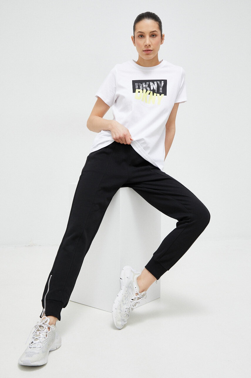 

Хлопковые спортивные штаны Dkny цвет чёрный однотонные