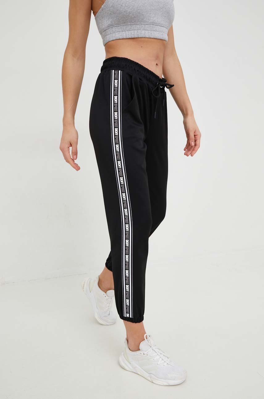 

Спортивні штани Dkny жіночі колір чорний візерунок