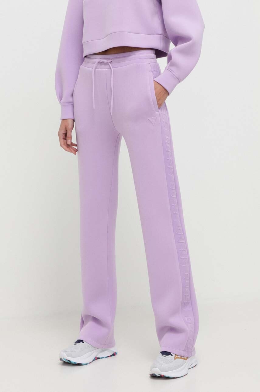 Levně Tepláky Guess BRENDA fialová barva, s potiskem, V3RB21 K7UW2