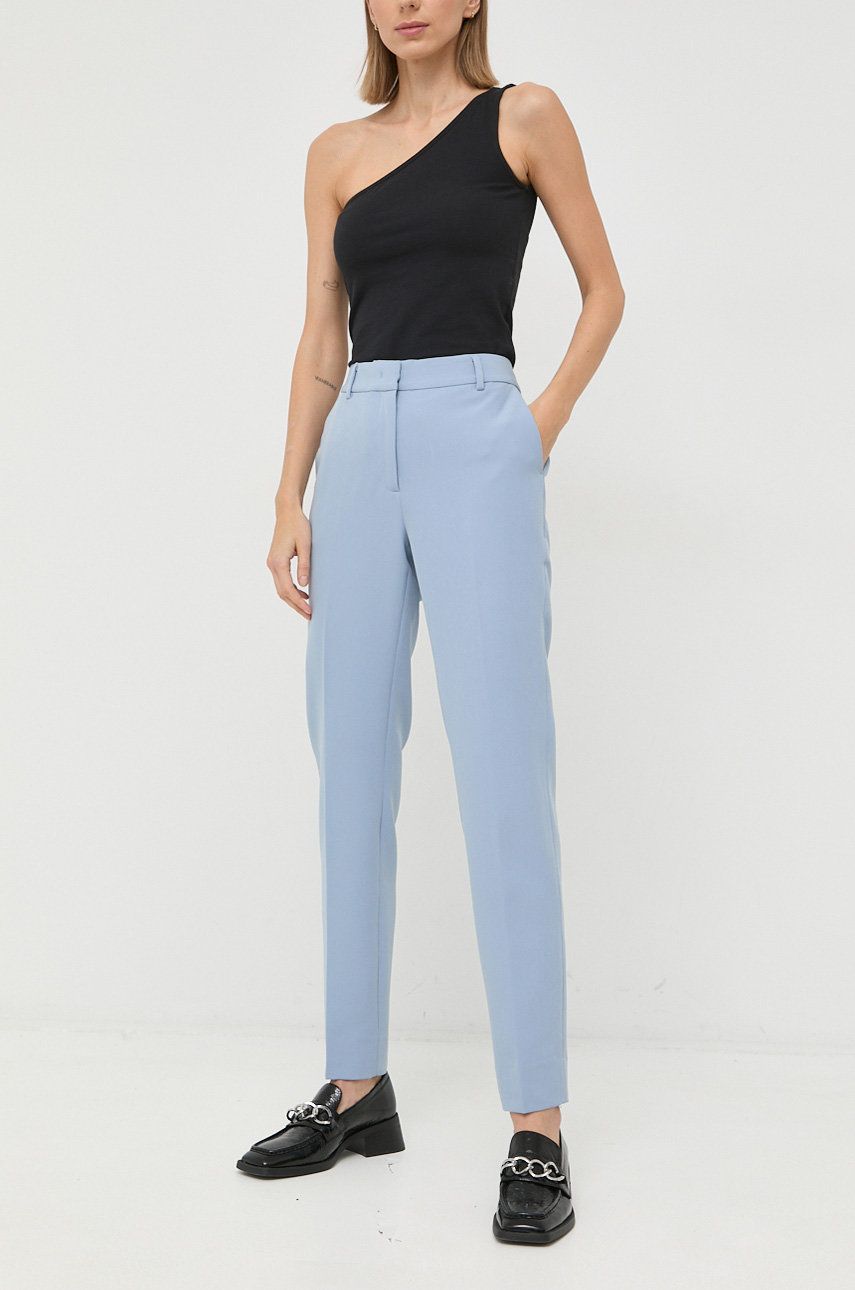 Bruuns Bazaar pantaloni Rubysus Linea femei, mulata, medium waist