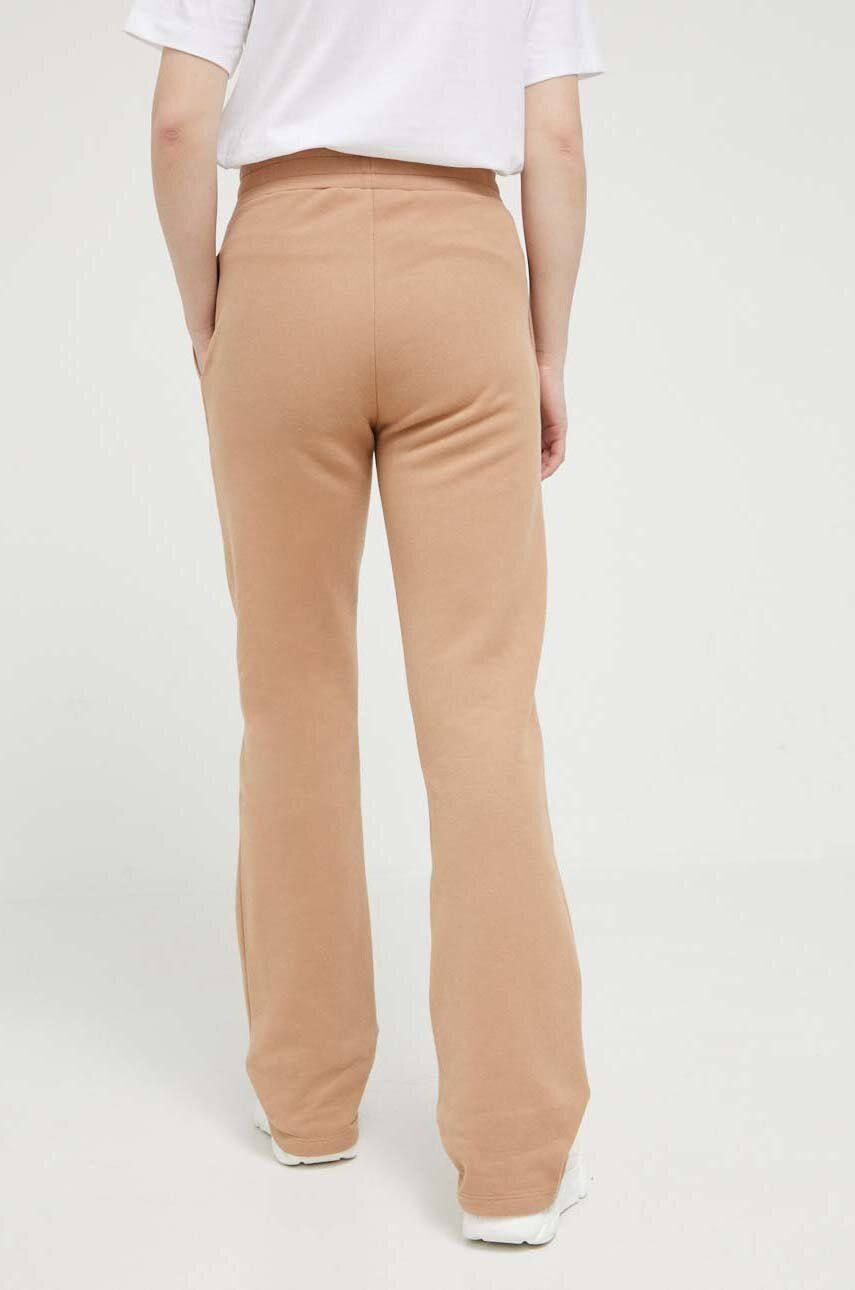 HUGO spodnie dresowe bawełniane kolor brązowy gładkie