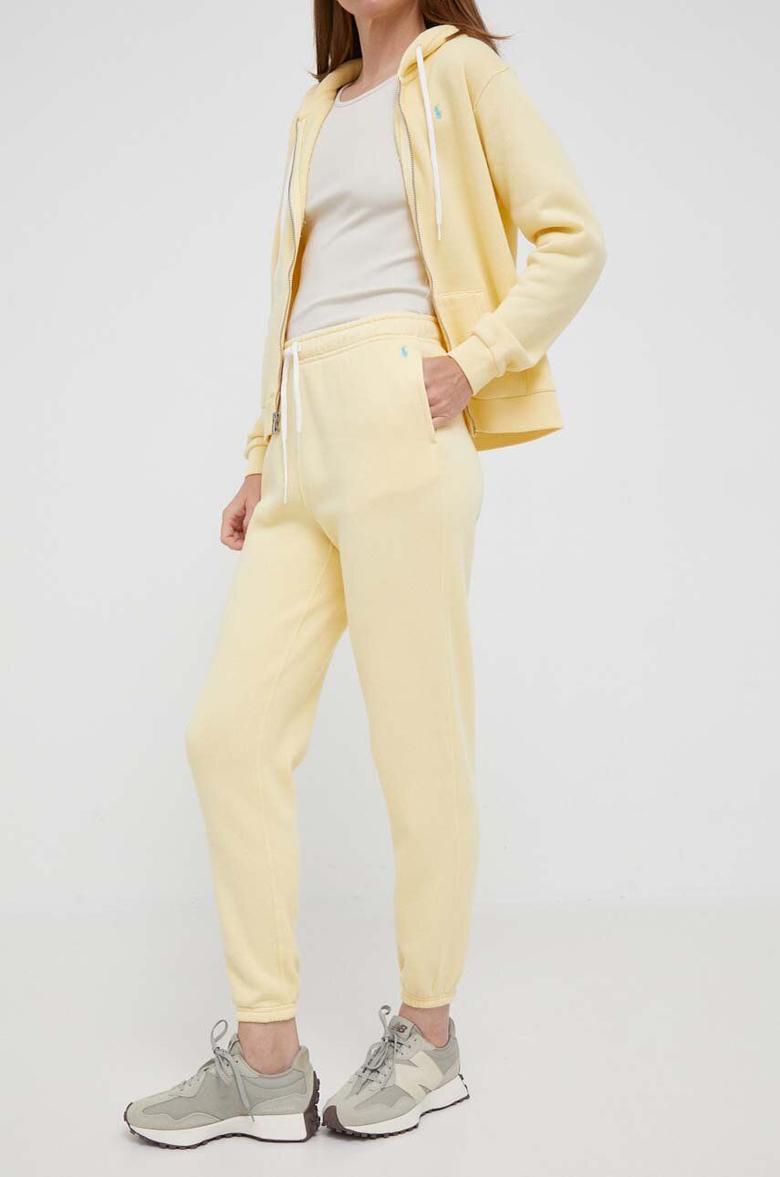 Levně Tepláky Polo Ralph Lauren žlutá barva, hladké, 211891560