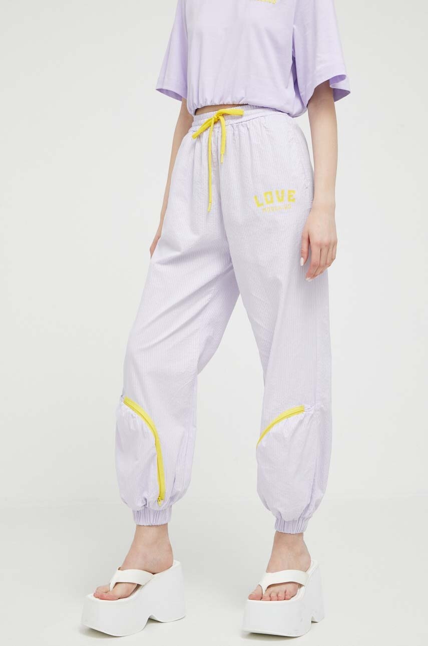 Love Moschino Pantaloni De Trening Culoarea Violet, Neted