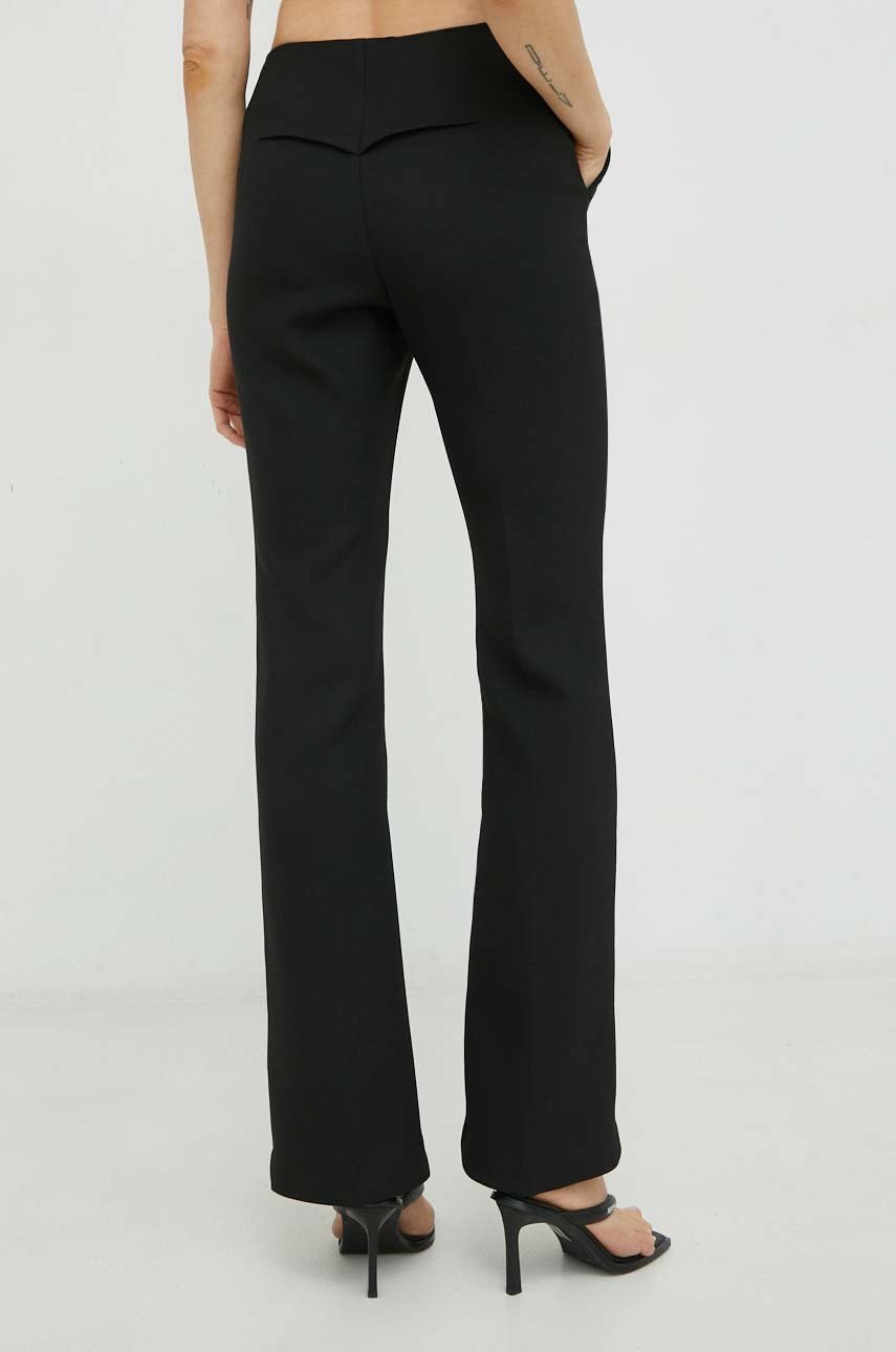 Remain Pantaloni Femei, Culoarea Negru, Evazati, High Waist